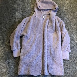 Women’s fuzzy hooded cardigan